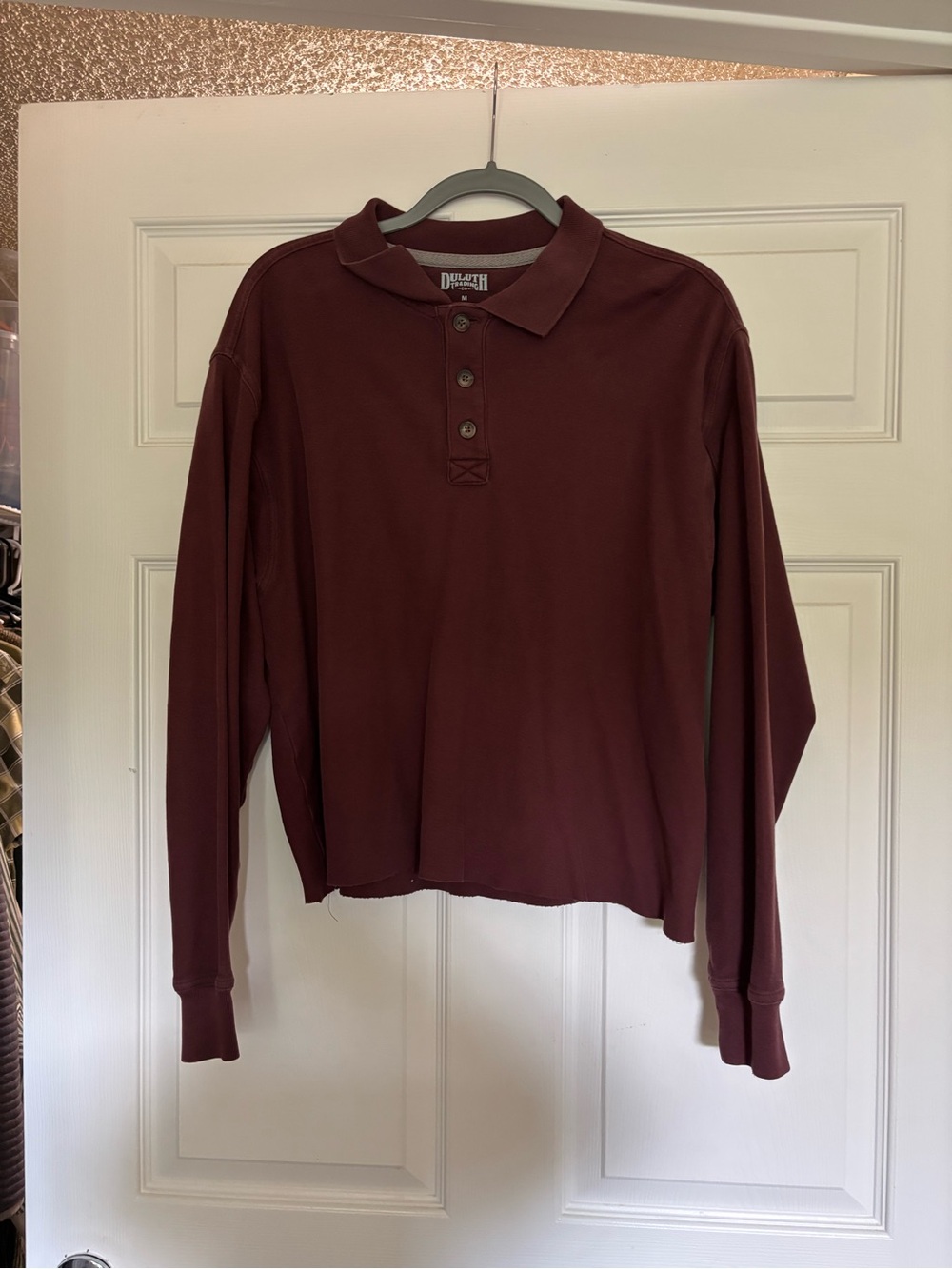 Duluth Trading Co Long Sleeve Polo - Deep Burgundy